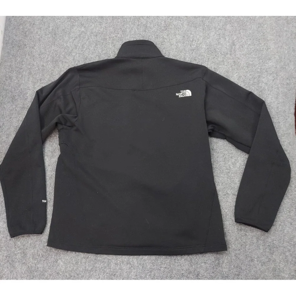 THE NORTH FACE Jacket Mens XL Black Softshell Fleece Lined Full Zip Mock Neck